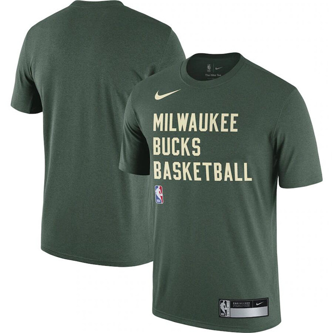 Men's Milwaukee Bucks Hunter Green 2023/24 Sideline Legend Performance Practice T-Shirt